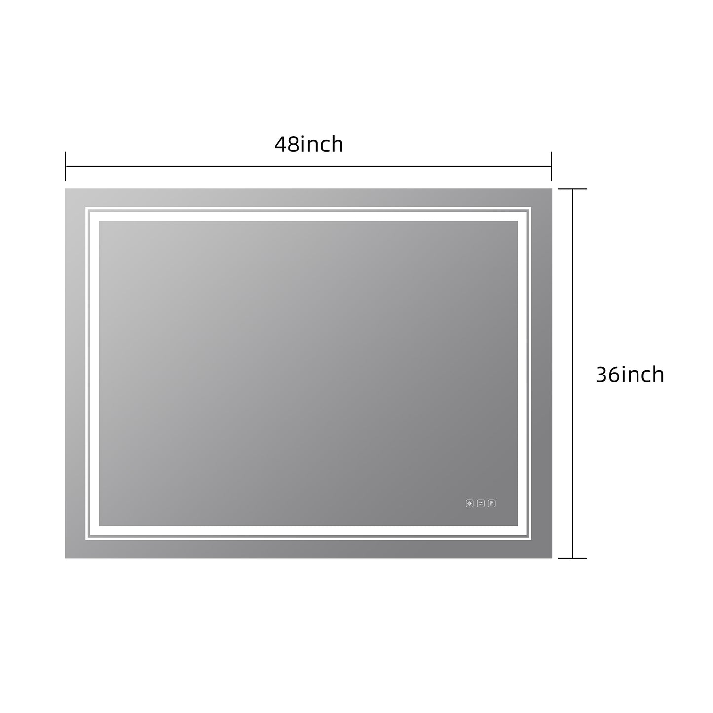 3648inch  Bathroom LED mirror Anti- fog mirror with button