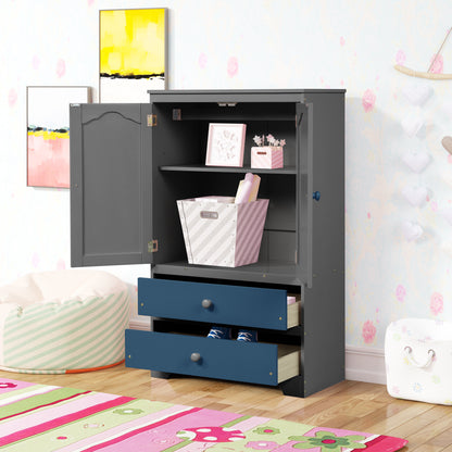 PRACTICAL SIDE CABINET FOR TWO TONE NAVY BLUE WITH GRAY COLOR