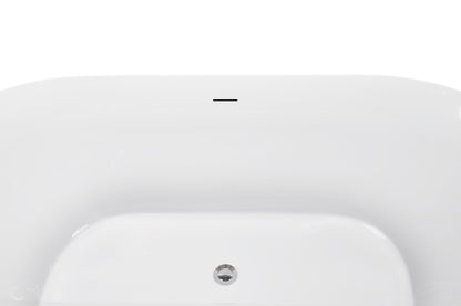 67" 100% Acrylic Freestanding Bathtub，Contemporary Soaking Tub，white Bathtub