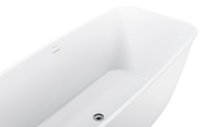 59" 100% Acrylic Freestanding Bathtub，Contemporary Soaking Tub，white bathtub