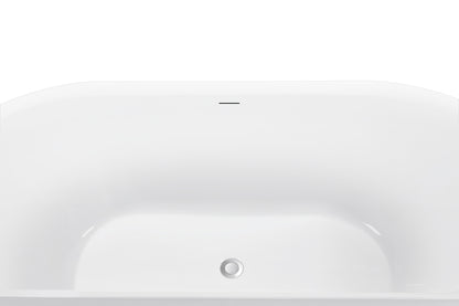 67" 100% Acrylic Freestanding Bathtub，Contemporary Soaking Tub，white Bathtub