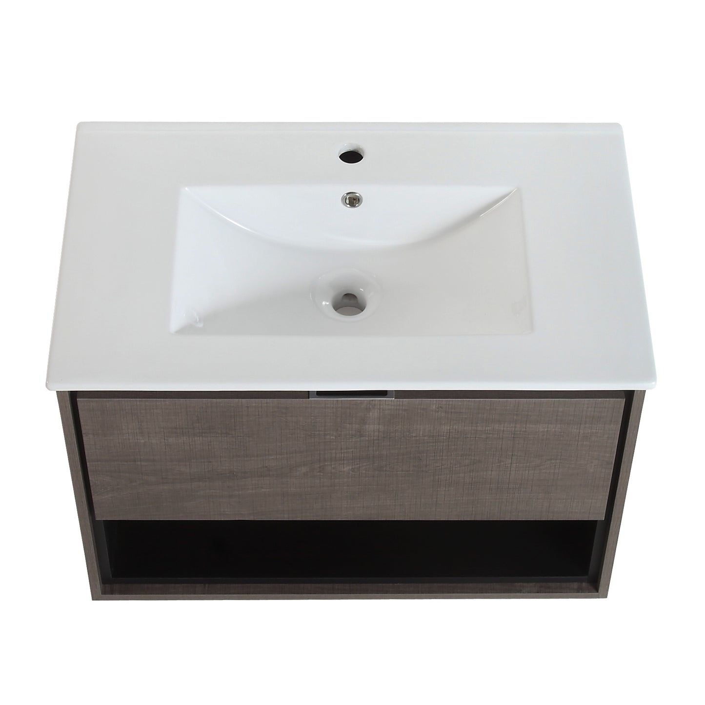 30 inches Floating Bathroom Vanity Combo with Integrated Single Sink and 1 Soft Close Drawer