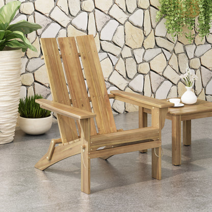 Outdoor Classic Natural Color Solid Wood Adirondack Chair Garden Lounge Chair