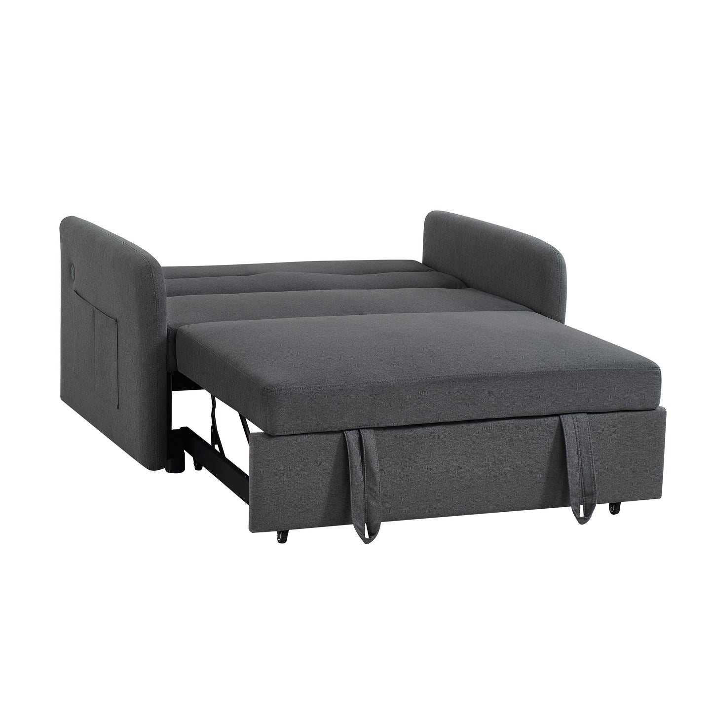 Twins Sofa Bed Grey Fabric