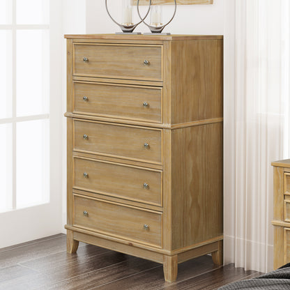 Chic Hazel 5 Drawers Chest Solid Wood