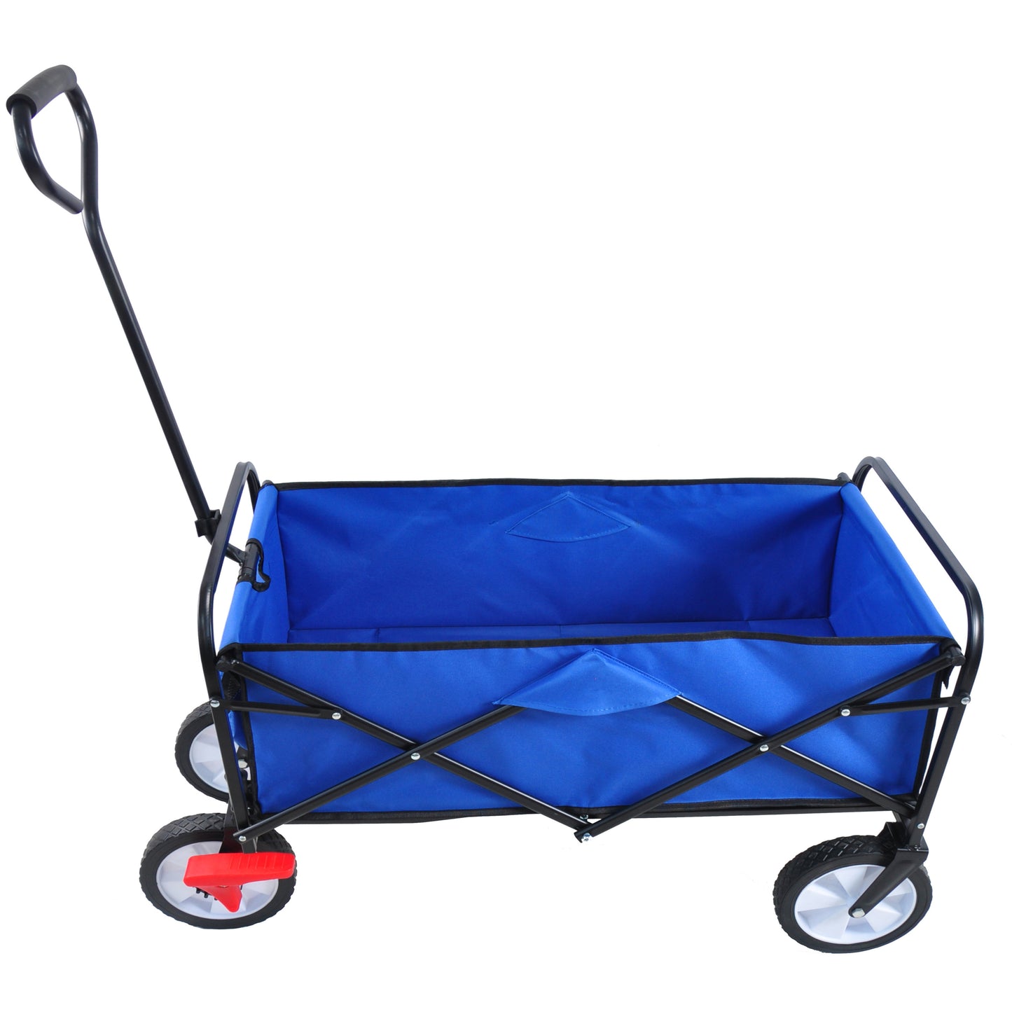 Folding Wagon Garden Shopping Beach Cart (blue)