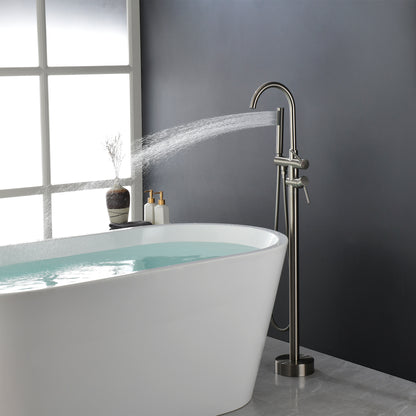 Double Handle Floor Mounted Clawfoot Tub Faucet