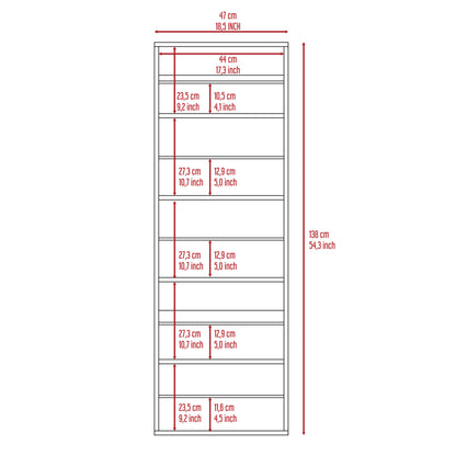 Montauk 5-Shelf Wall Mounted Shoe Cabinet with Mirror Door Light Grey