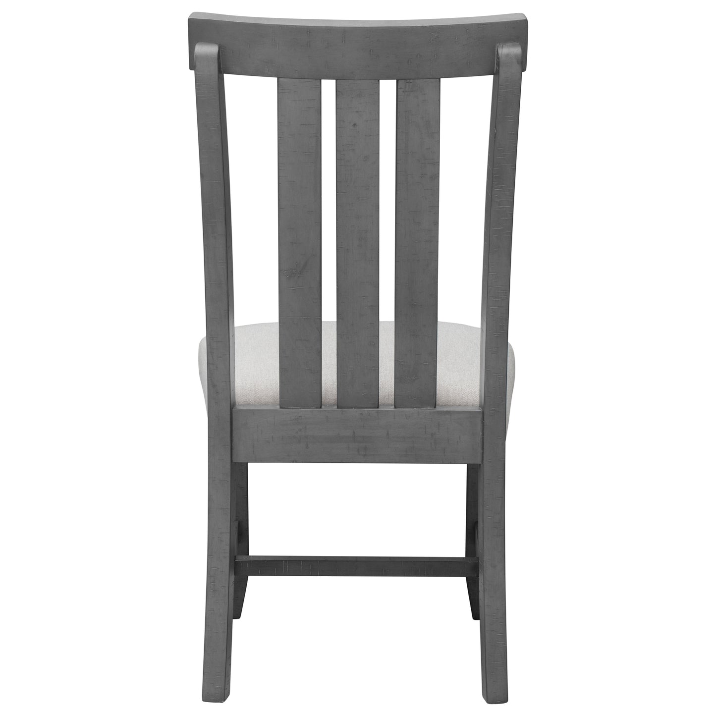 TREXM Set of 4 Fabric Upholstered Dining Chairs with Sliver Nails and Solid Wood Legs (Gray)