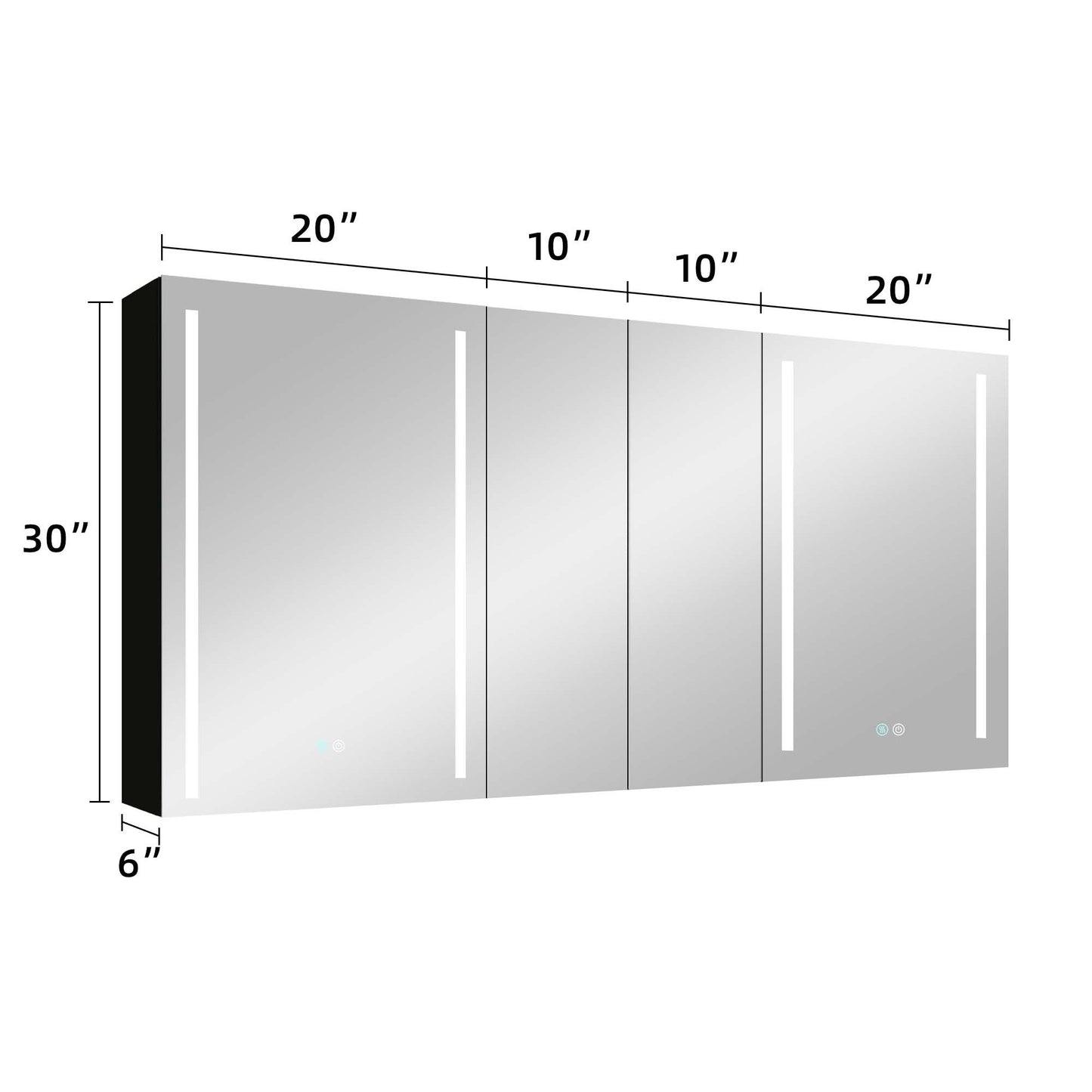 60x30 Inch LED Bathroom Medicine Cabinet Surface Mount Double Door Lighted Medicine Cabinet, Medicine Cabinets for Bathroom with Mirror Defogging, Dimmer Black