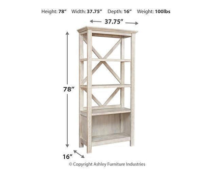 Ashley Carynhurst Whitewash Casual 75" Bookcase H755-17