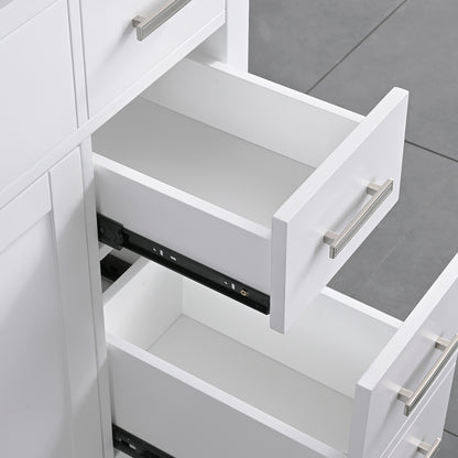 48 Inch Bathroom Storage Cabinet with Two Doors and Drawers in White, Vanity Base only