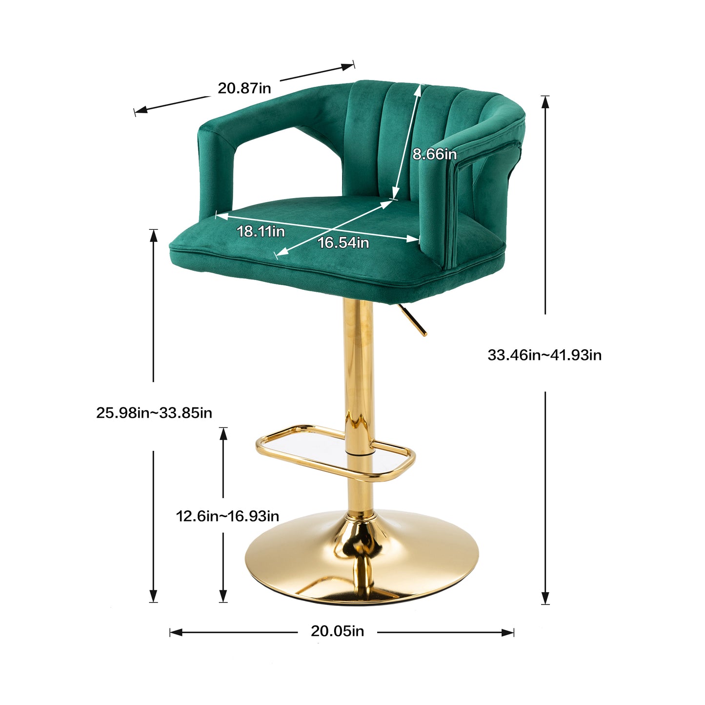 COOLMORE Vintage Bar Stools with Back and Footrest Counter Height Dining Chairs