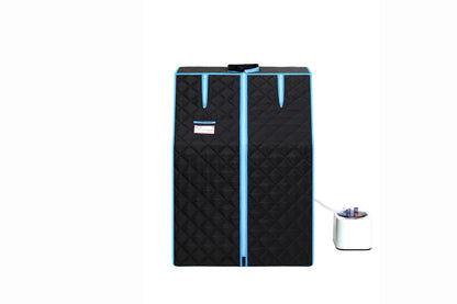 Portable Half body Black Steam Sauna Tent for Personal Relaxation, Detox and Therapy at home.PVC Pipe Connector Easy to Install.Fast heating with FCC Certification