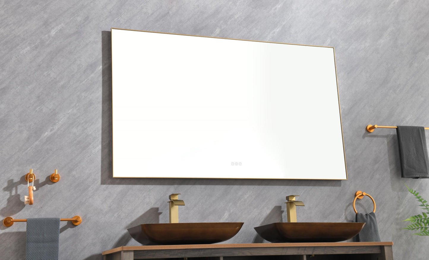 Super Bright Led Bathroom Mirror with Lights, Metal Frame Mirror Wall Mounted Lighted Vanity Mirrors for Wall, Anti Fog Dimmable Led Mirror for Makeup, Horizontal/Verti