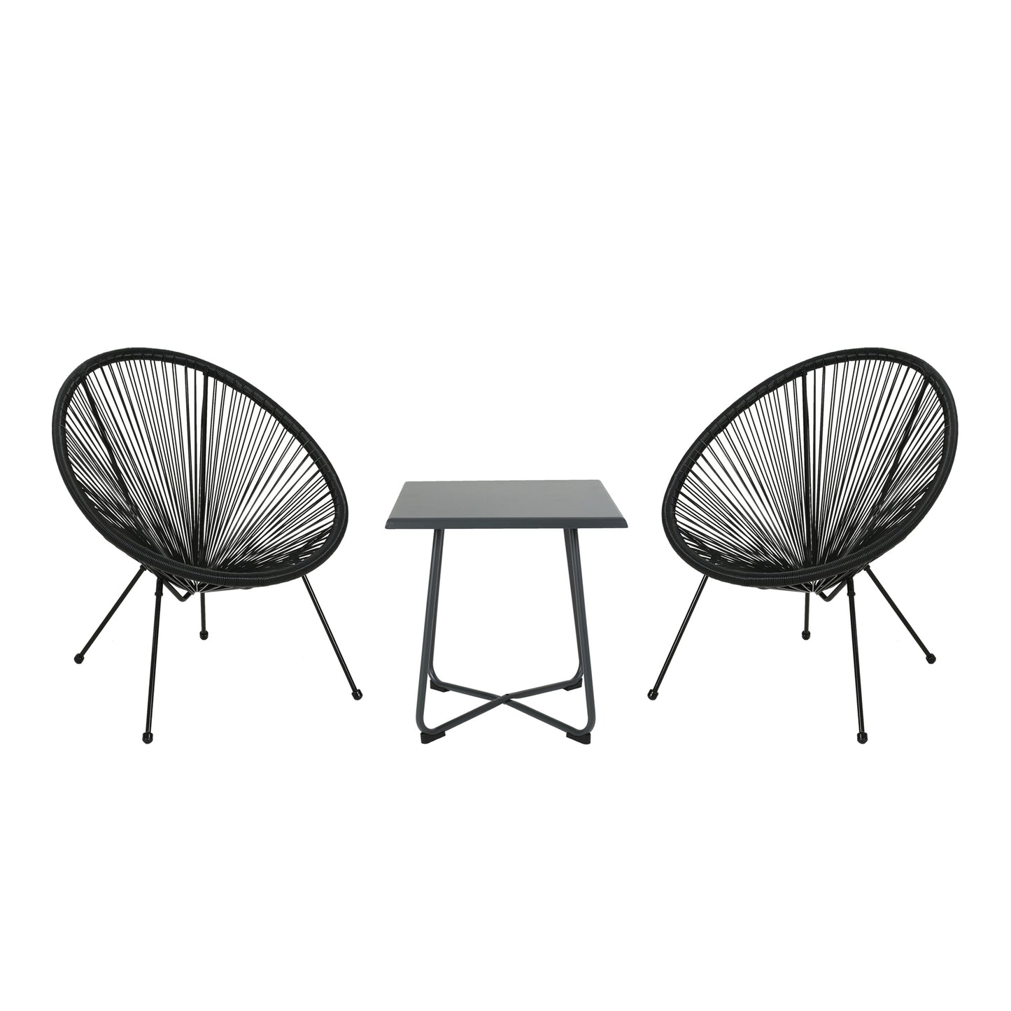 Great Deal Furniture Alexis Outdoor Woven Chair Black （set of 2）