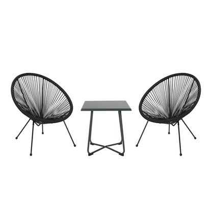 Great Deal Furniture Alexis Outdoor Woven Chair Black （set of 2）