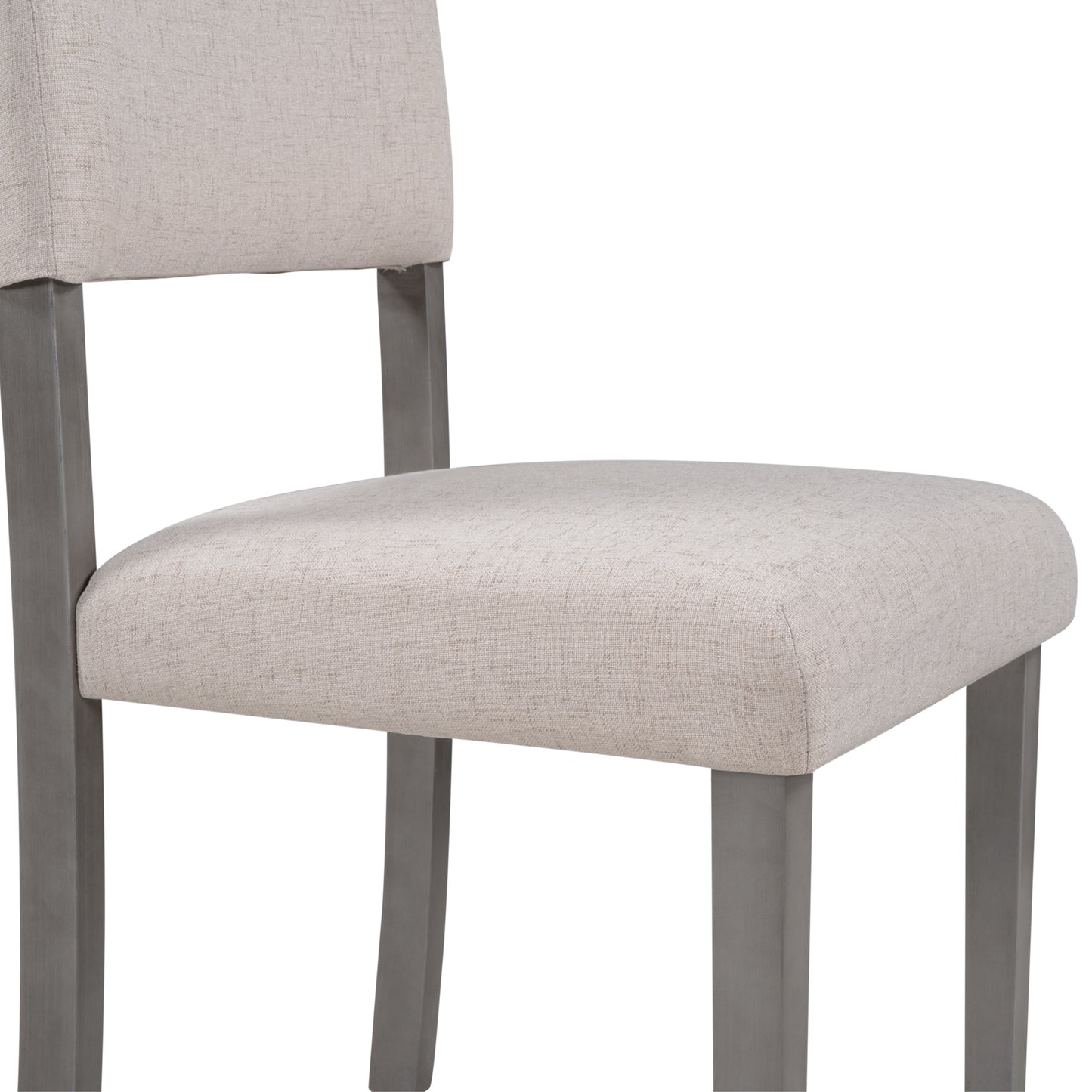 TOPMAX Mid-Century Wood 4 Upholstered Dining Chairs for Small Places, Beige