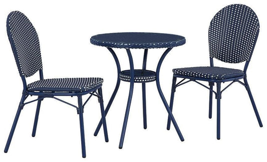 Ashley Odyssey Blue Casual Blue Outdoor Table and Chairs (Set of 3) P216-050