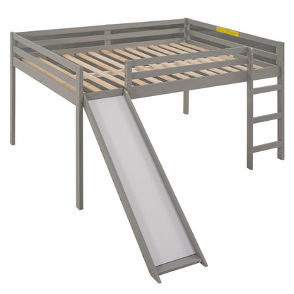 Loft Bed with Slide, Multifunctional Design, Full (Gray)(OLD SKU :WF281157AAE)