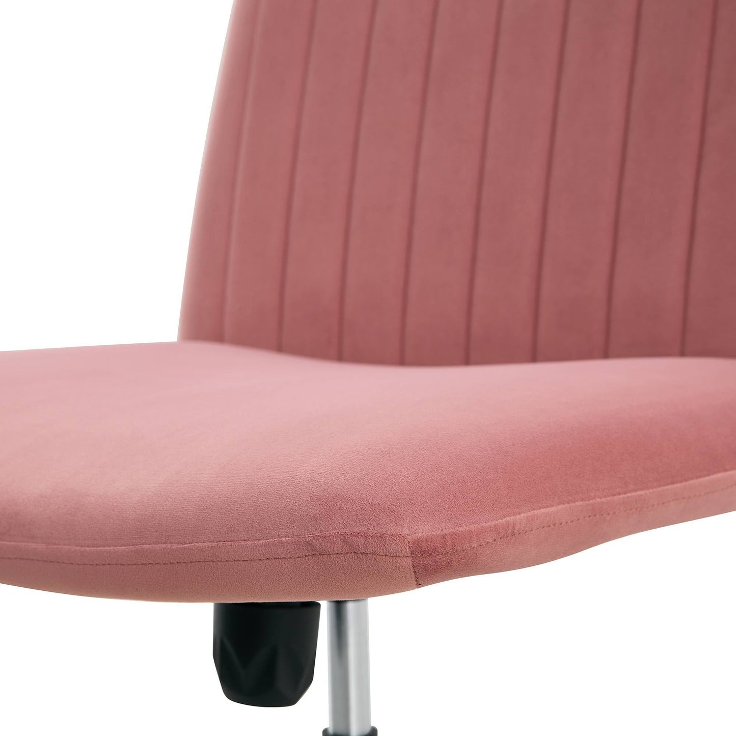 Pink Velvet Material. Home Computer Chair Office Chair Adjustable 360 °Swivel Cushion Chair With Black Foot Swivel Chair Makeup Chair Study Desk Chair. No Wheels