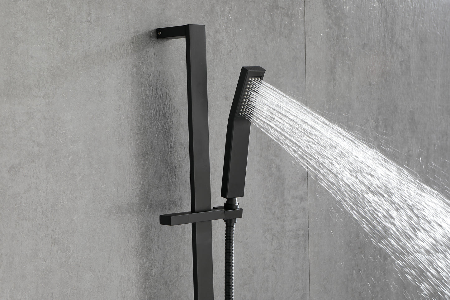 Shower System 10 Inch Square Bathroom Luxury Rain Mixer Shower Combo Set  Pressure Balanced Shower System with Shower Head, Hand Shower, Slide Bar, Shower Arm, Hose, and Valve Trim