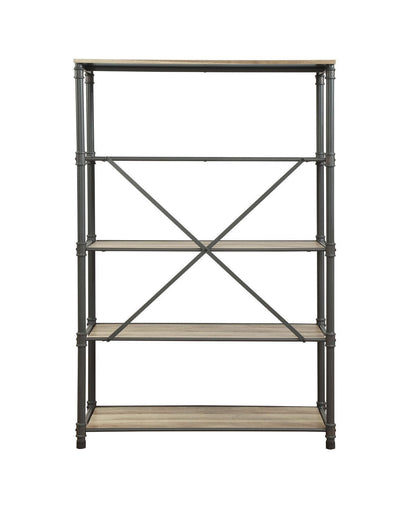 ACME Itzel Bookshelf in Antique Oak & Sandy Gray 92200