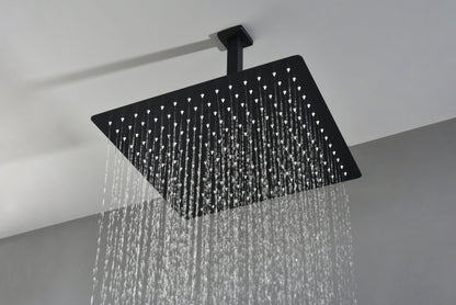 Matte Black  Bathroom Luxury Combo Set Ceiling Mounted Rainfall