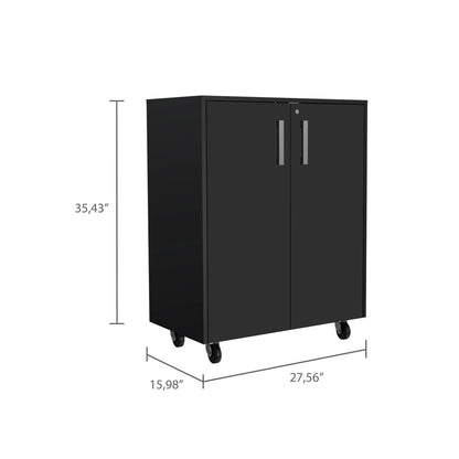 Southrock Rectangle Storage Cabinet Base Black Wengue