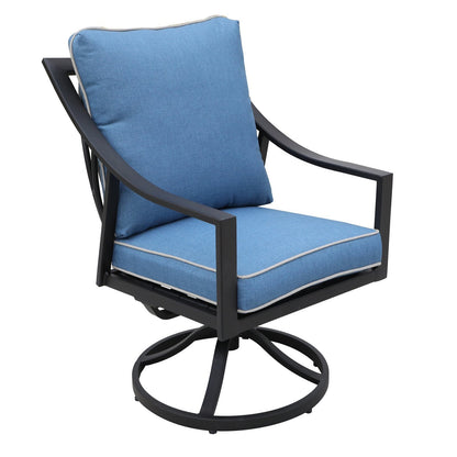 Dining Swivel Chair, Blue, Set of 2