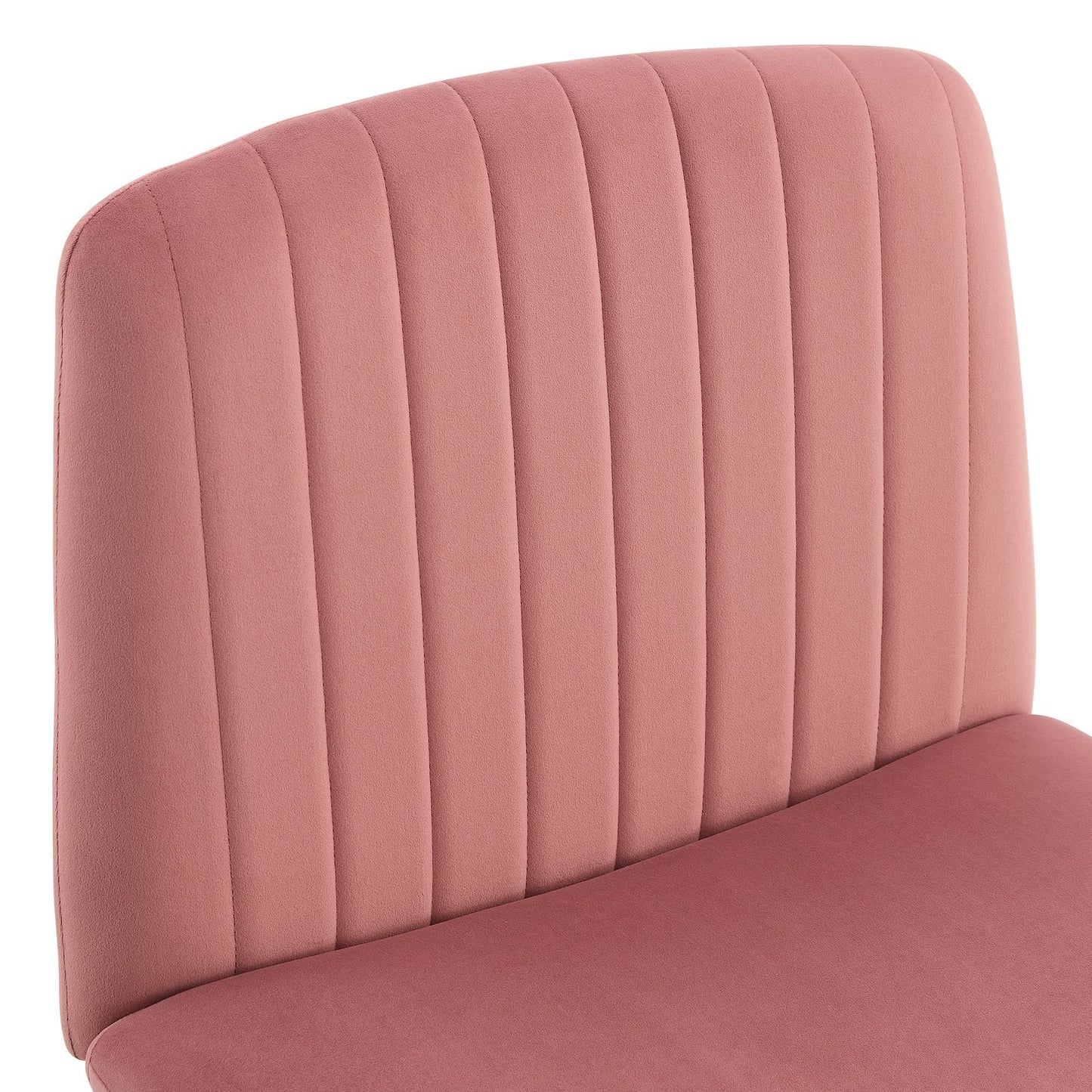 Pink Velvet Material. Home Computer Chair Office Chair Adjustable 360 °Swivel Cushion Chair With Black Foot Swivel Chair Makeup Chair Study Desk Chair. No Wheels