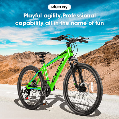 A24299 Rycheer Elecony 24 inch Mountain Bike Bicycle for Adults Aluminium Frame Bike Shimano 21-Speed with Disc Brake