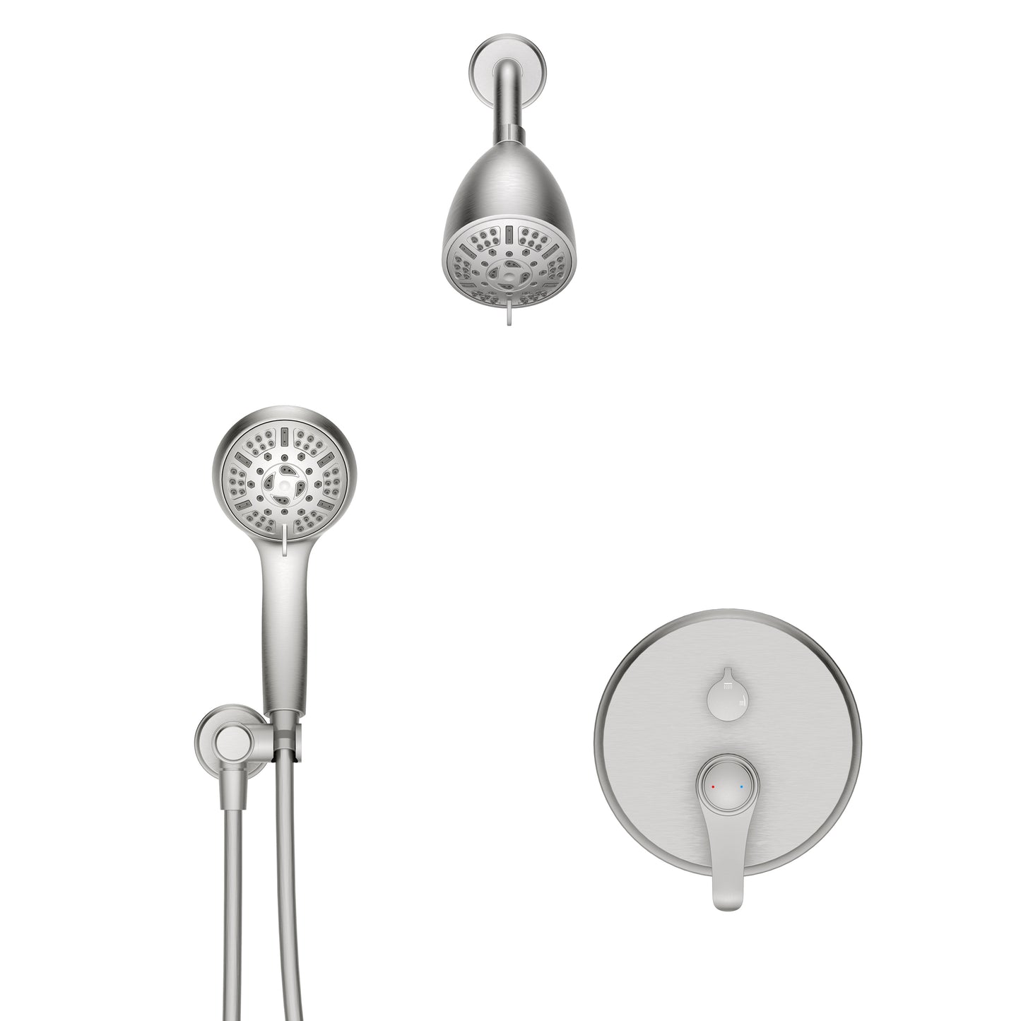 Large Amount of water Multi Function Shower Head - Shower System,  9-Function Hand Shower, Simple Style, Filter Shower, Brushed Nickel