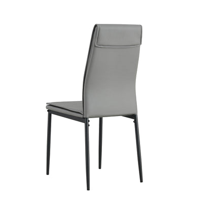 Dining chairs set of 4, Grey modern kitchen chair with metal leg