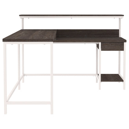 Ashley Two-Tone Dorrinson Home Office L-Desk with Storage H287-24