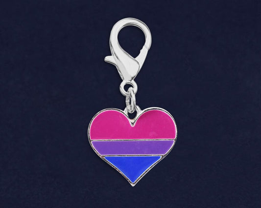 Bisexual Pride Heart Hanging Charms by Fundraising For A Cause