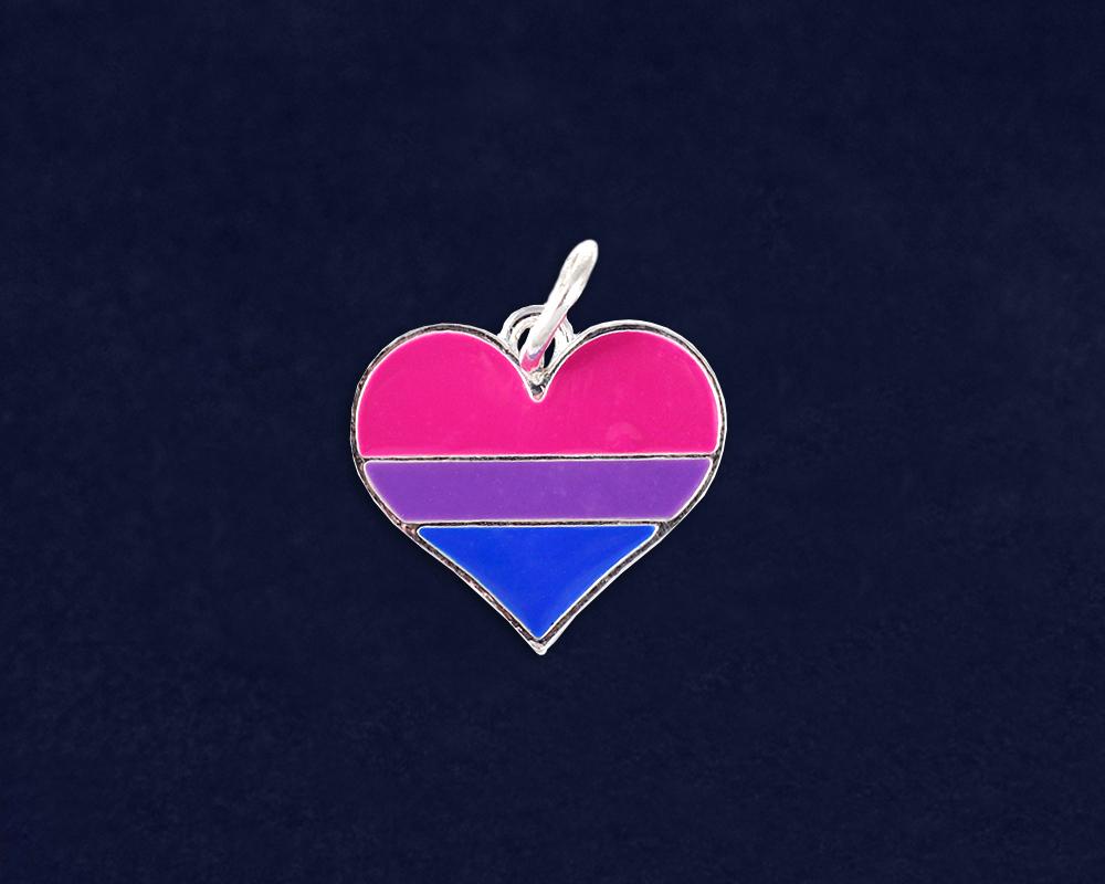 Bisexual Pride Heart Hanging Charms by Fundraising For A Cause