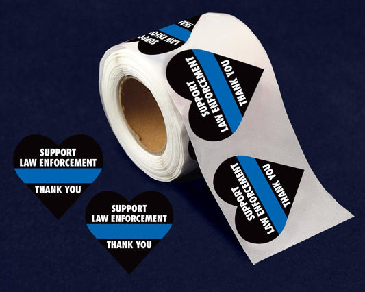 Support Law Enforcement Heart Stickers (Stickers) by Fundraising For A Cause