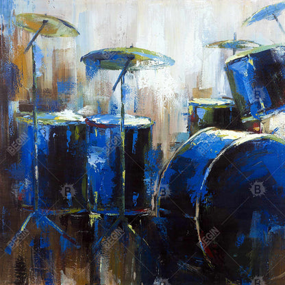 Asbtract drums - 12x12 Print on canvas