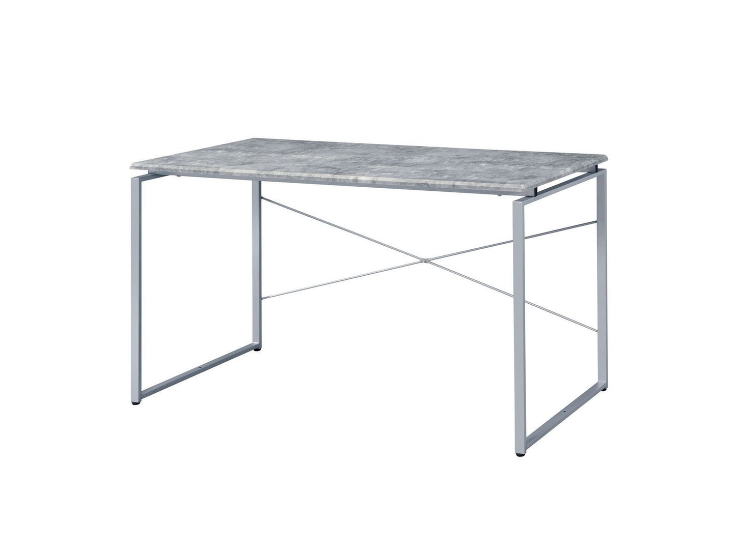 ACME Jurgen Desk, Faux Concrete & Silver 92905