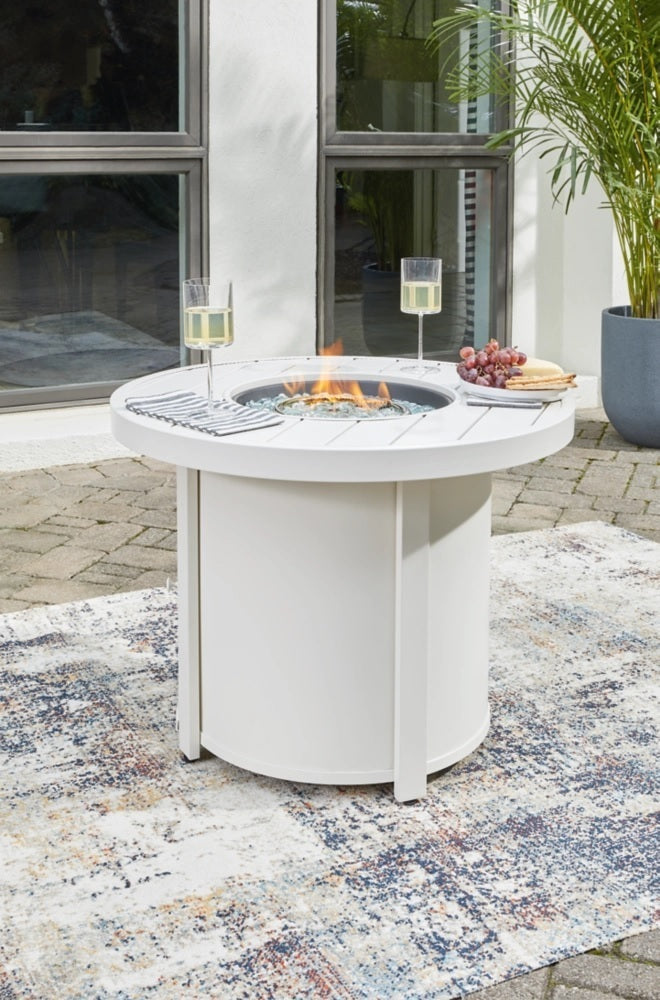 Ashley Sundown White Contemporary Treasure Fire Pit Table P011-776