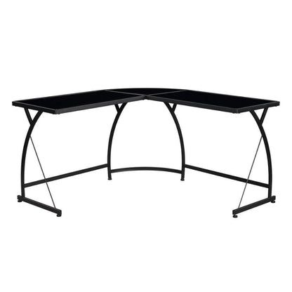 ACME Janison Desk, Black Glass & Black 92590