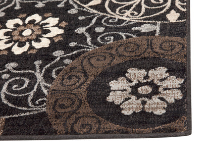 Lundy Chocolate/Black/Beige Area Rug 5x8