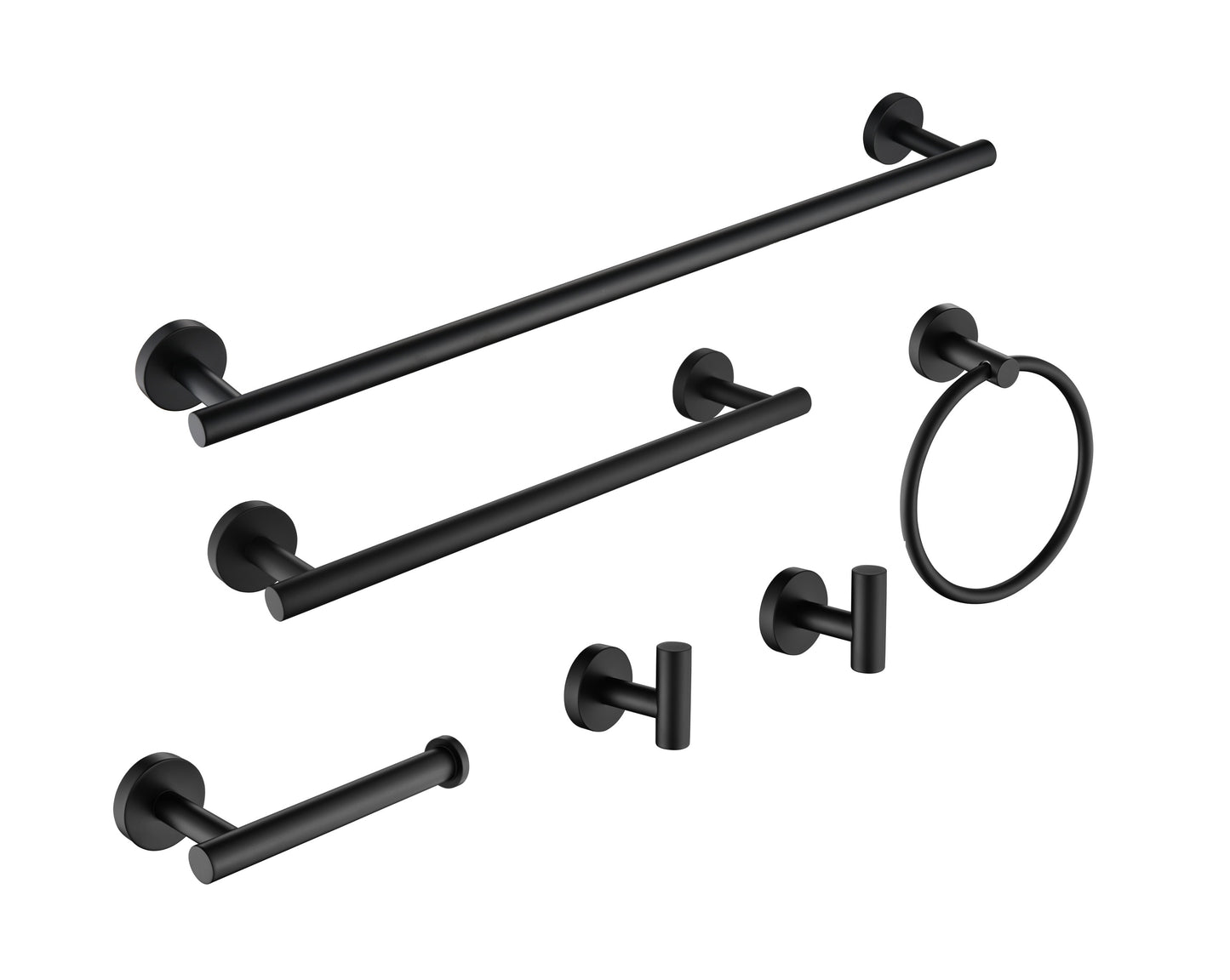 6 Piece Stainless Steel Bathroom Towel Rack Set Wall Mount