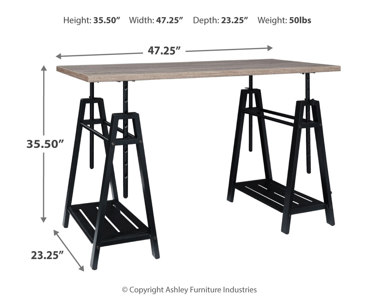 Ashley Casual Irene Adjustable Height Desk Z1430261