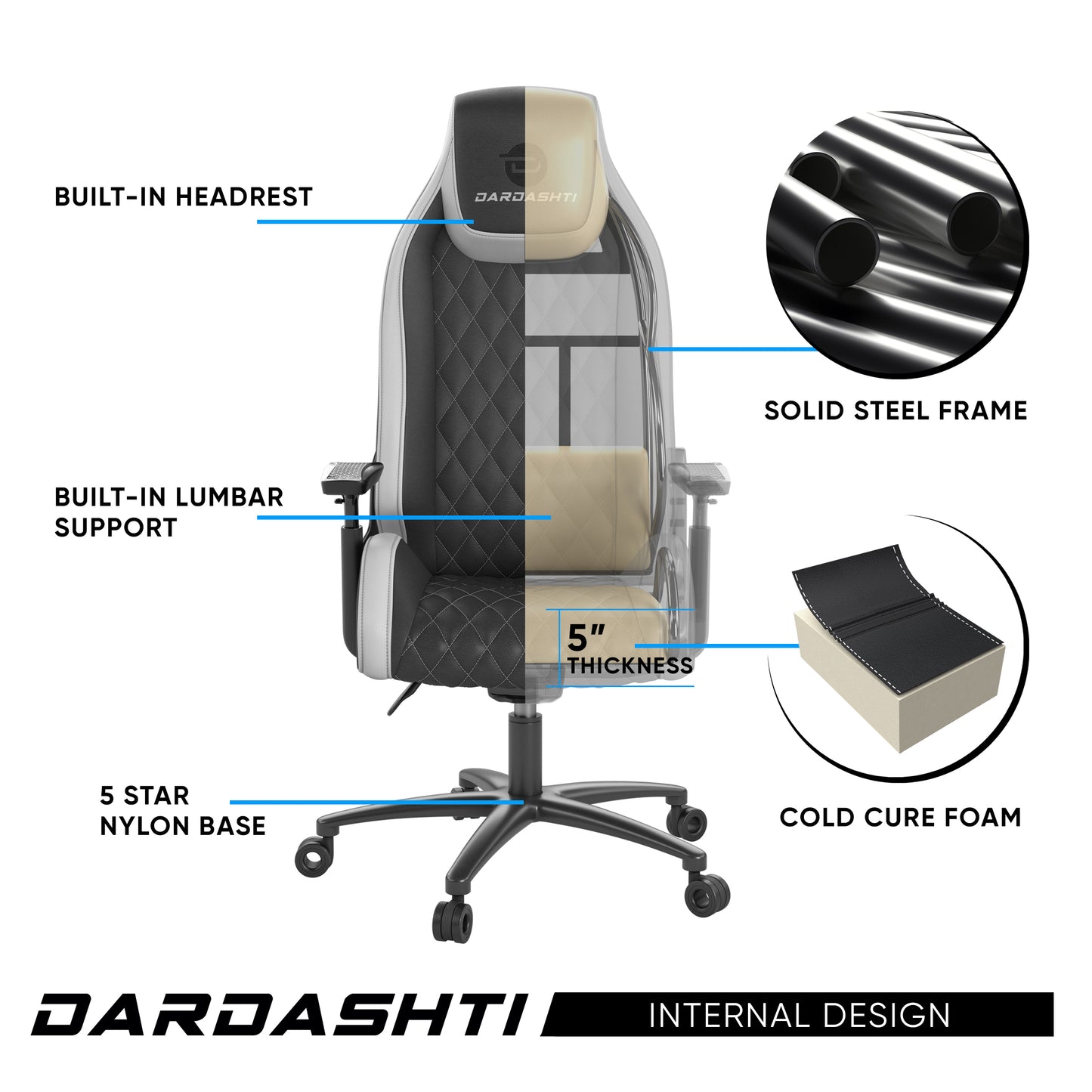 Dardashti Gaming Chair - Arctic White