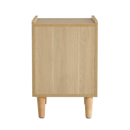 Modern simple storage cabinet MDF Board bedside cabinet Japanese rattan bedside cabinet Small household furniture bedside table.Applicable to dressing table in bedroom, porch, living room.2 Drawers