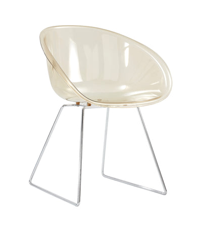 Transparent  Semicircle Side Chair, Dinning Chair, 2 pc per set