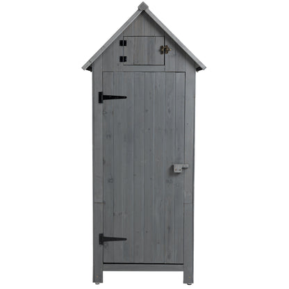 30.3”L X 21.3”W X 70.5”H Outdoor Storage Cabinet Tool Shed Wooden Garden Shed  Gray