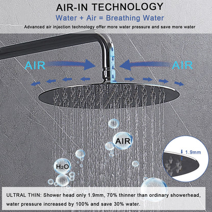 Shower System Shower Faucet Combo Set Wall Mounted with 10" Rainfall Shower Head and handheld shower faucet, Chrome Finish Shower Faucet Rough-In